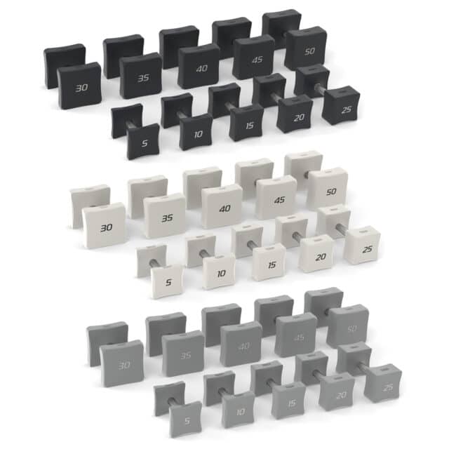 aktiv forma square dumbbell sets grey white and black options for home gym