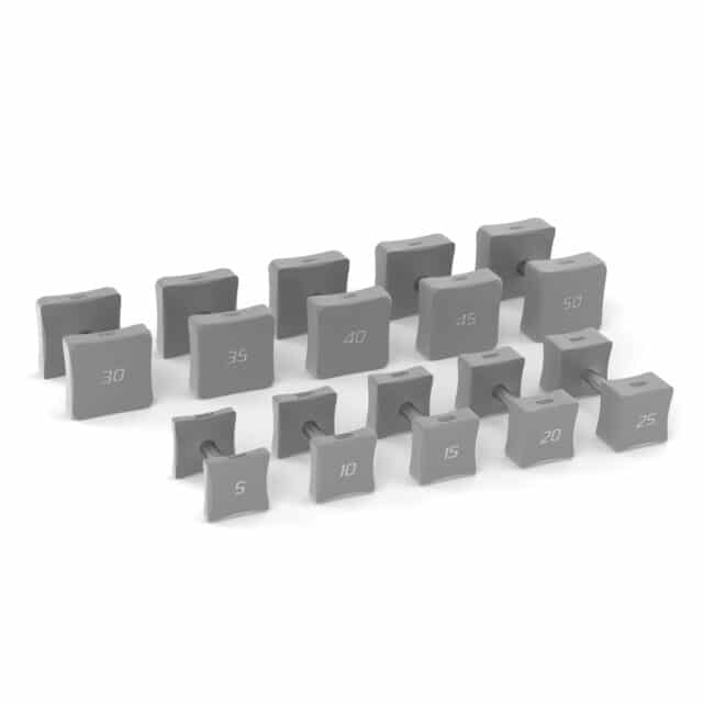 forma grey square dumbbell set for home gym workouts