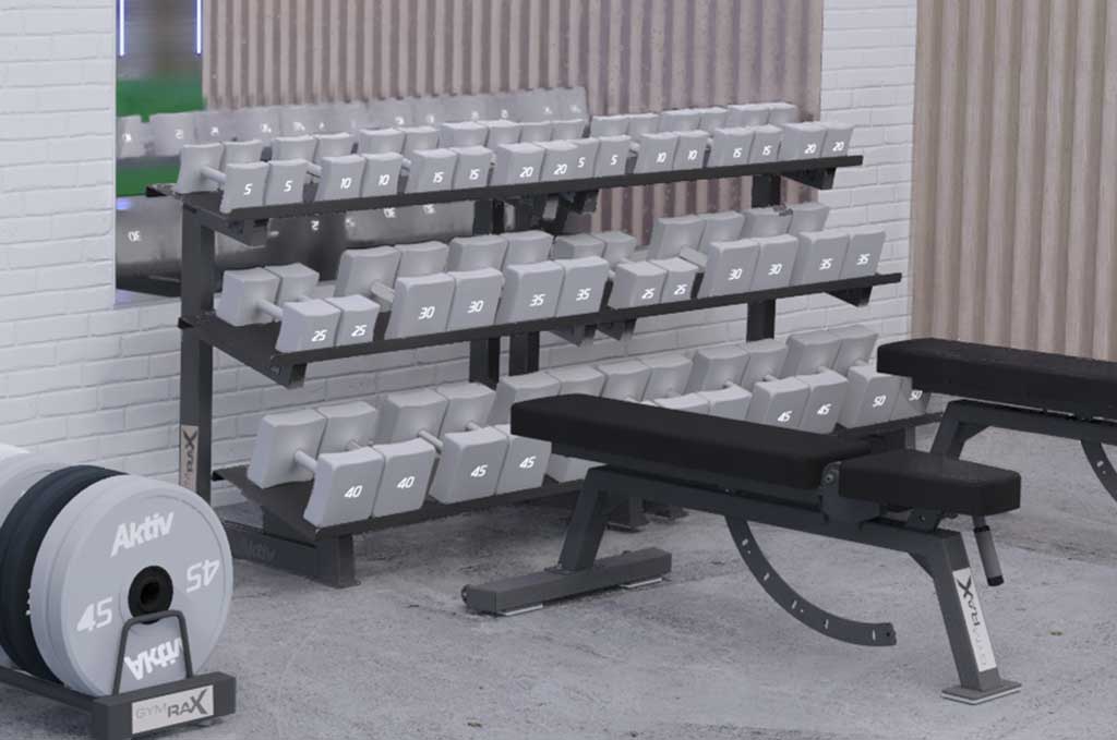 FORMA free weigh track with two benches