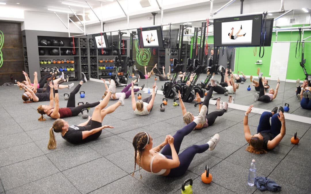 a gym space that includes a digital fitness program